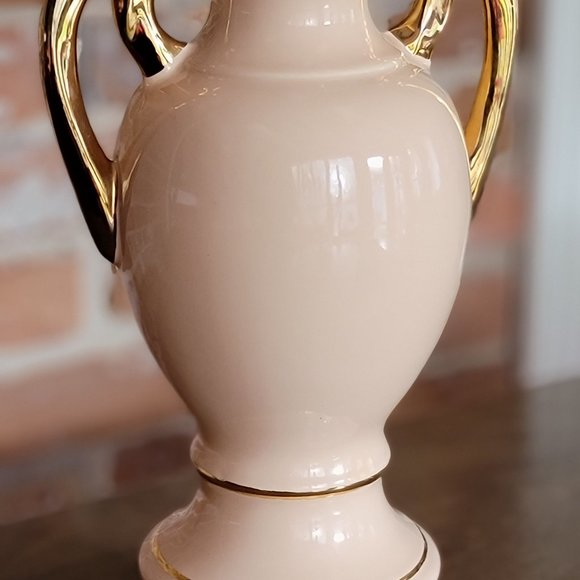 Vintage Mid Century Urn Style Pink Porcelain Table Lamp Signed Fragonard - Picture 11 of 12